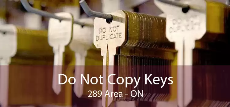 Do Not Copy Keys 289 Area - ON